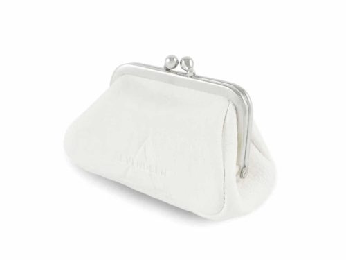 Handgefertigte Leder Geldbörse aus zertifiziertem Naturleder in Weiß – nachhaltiges Accessoire aus deutscher Manufaktur.