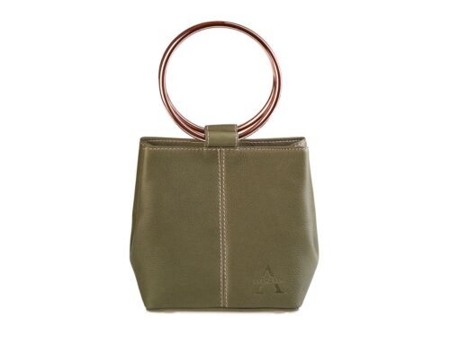 Handgefertigte Lederhandtasche von ALEXANDRA SVENDSEN aus zertifiziertem Naturleder in Khaki – nachhaltig produziert in deutscher Manufaktur.
