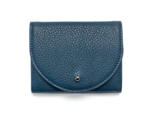 Handgefertigte Leder Geldbörse, Portemonnaie aus zertifiziertem Naturleder in Blau – nachhaltiges Accessoire aus deutscher Manufaktur.