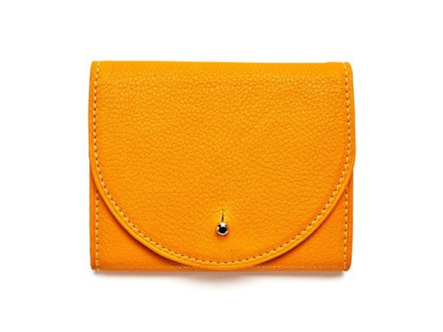 Handgefertigte Leder Geldbörse, Portemonnaie aus zertifiziertem Naturleder in Gelb-Orange – nachhaltiges Accessoire aus deutscher Manufaktur.