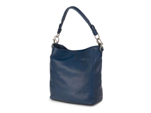 Zeitlose Schultertasche von ALEXANDRA SVENDSEN aus hochwertigem Naturleder in Blau – handgefertigt in Deutschland, minimalistisches Design und langlebige Verarbeitung.