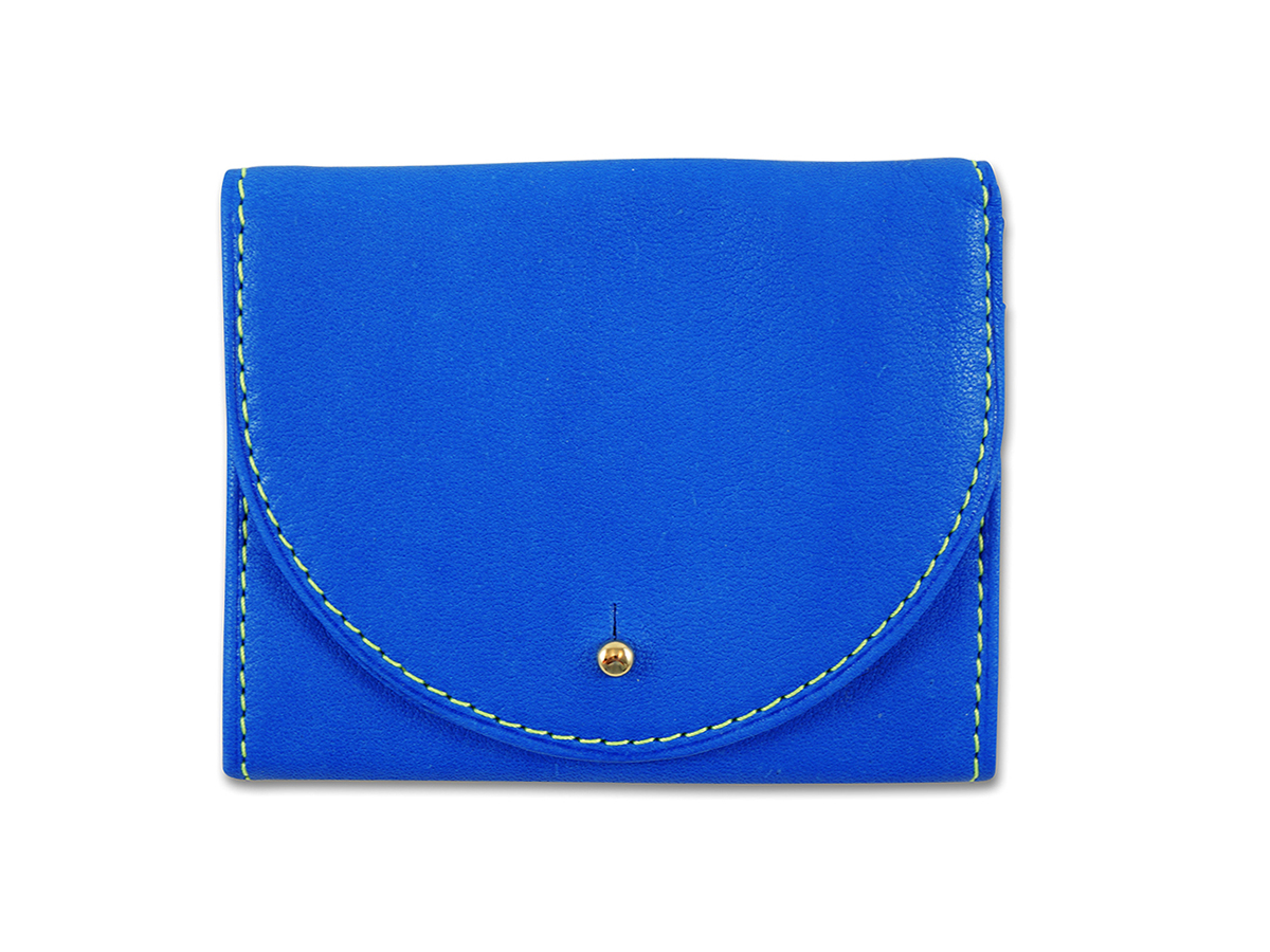 Handgefertigte Leder Geldbörse, Portemonnaie aus zertifiziertem Naturleder in Royalblau – nachhaltiges Accessoire aus deutscher Manufaktur.