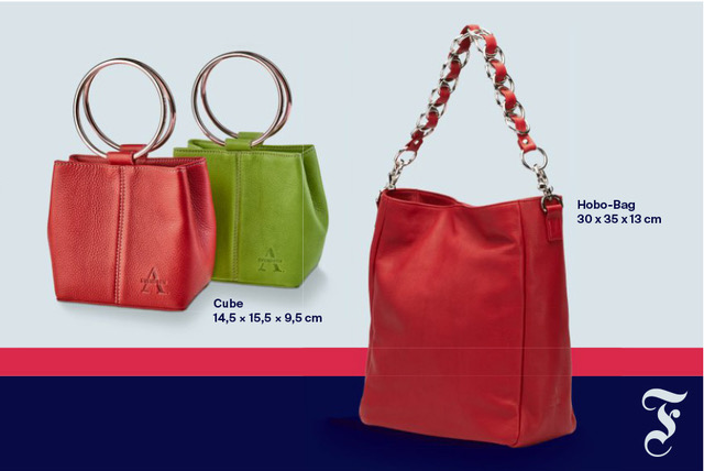 Zeitlose Schultertasche von ALEXANDRA SVENDSEN aus hochwertigem Naturleder in Rot – handgefertigt in Deutschland, minimalistisches Design und langlebige Verarbeitung. Edition Frankfurter Allgemeine Selection Shop.