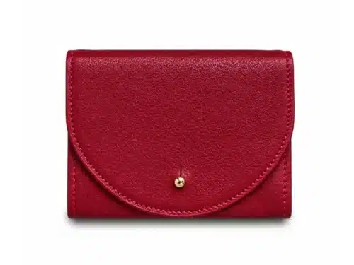 Handgefertigte Leder Geldbörse, Portemonnaie aus zertifiziertem Naturleder in Rot – elegantes Accessoire aus deutscher Manufaktur. 100% Made in Germany.